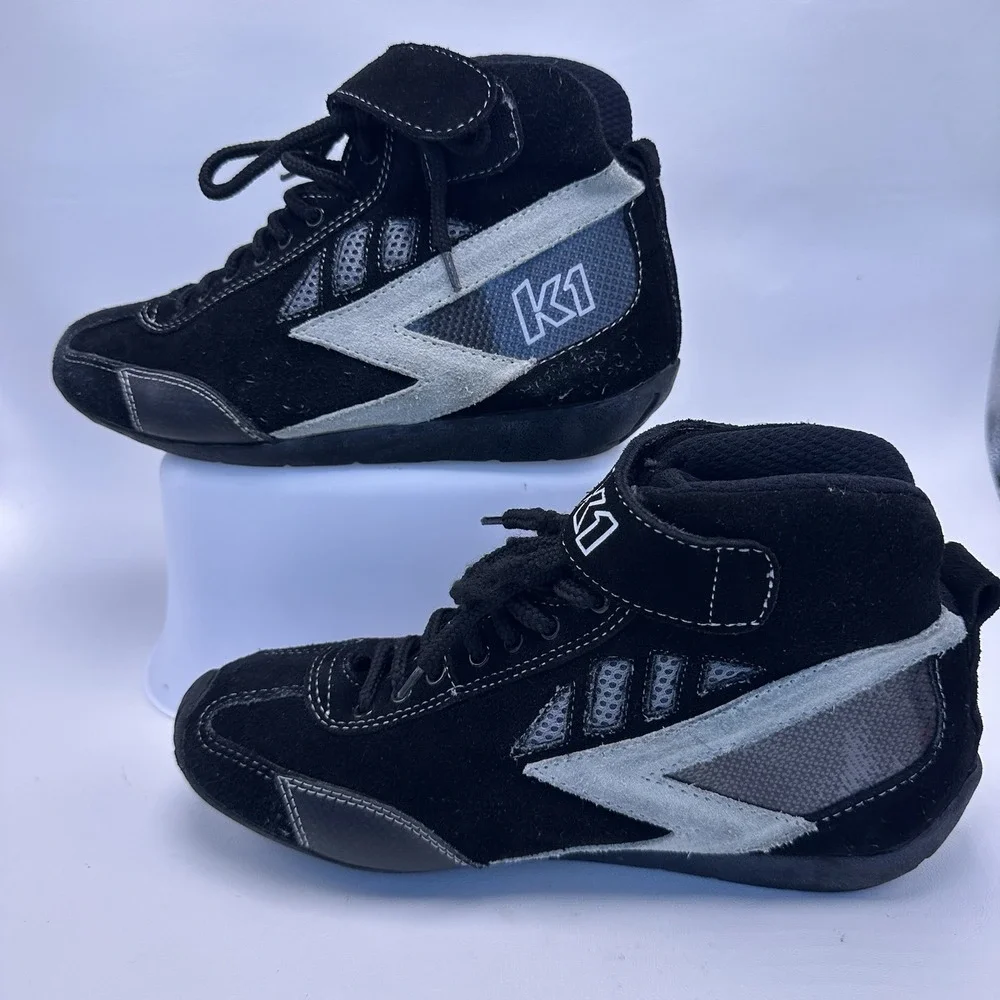 K1 RaceGear Black Race Shoes Boys/womens‎ Size 8 US 39 EU Kart Racing